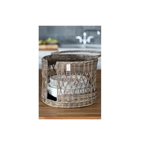 Panier de jardinière en rotin Design fabriqué à la main décoration intérieure et de balcon Pots de fleurs Mini conteneurs de plantes - Product Image 1