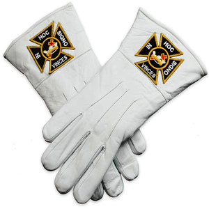 Gants de cérémonie maçonniques de haute qualité, en coton blanc 100%, brodés, pour les bandes de marche, les églises, les défilés - Product Image 3