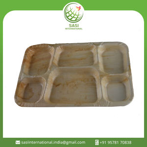 100% assiettes portionnées de vaisselle jetable en feuille de palmier biodégradable naturelle de l'exportateur indien pour le service de nourriture de mariage - Product Image 2