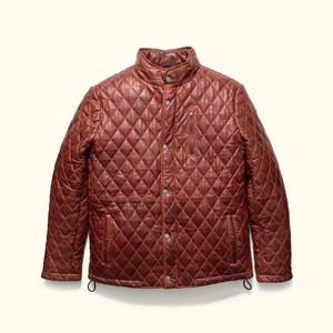 Chaqueta acolchada de cuero genuino marrón desgastada Ropa de invierno Chaqueta de moda para exteriores Chaqueta personalizada para hombres - Product Image 6