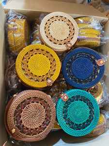 Rattan Handbag Handmade Woven <b>Bag</b> for <b>Shopping</b> Fashionable and Versatile Wedding Souvenir <b>Large</b> Capacity Storage <b>Bag</b> - Product Image 2