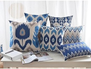 Venta al por mayor 18x18 Boho Block Print Fundas de cojín Handcrafted Euro Pillow Shams Country Style Farmhouse Home Hotel Fundas de almohada - Product Image 5