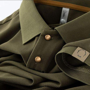 Directo de fábrica de los hombres de verano de moda Casual cómodo de punto para camisa POLO con mangas cortas y patrón sólido precio barato - Product Image 1