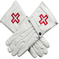 Fabricant d'équipement d'origine Vente à chaud Gants en coton blanc Gants maçonniques en cuir blanc avec broderie personnalisée Gants maçonniques Tous les articles