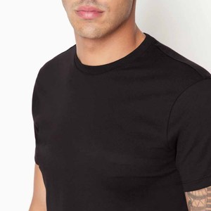 Plain Blanks For Custom Printing Wholesale Heavyweight Poly Cotton Tee Regular Fit T-<b>shirts</b> for Men - Product Image 5