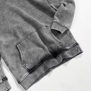 Nouvel arrivage de pantalons à capuche en molleton de coton délavé à l'acide pour hommes pantalons de survêtement décontractés unis et lourds pull pour l'hiver - Product Image 6