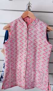 Jaipuri-chaqueta reversible de tela de algodón con estampado a mano, disponible en varios colores, Disponible en tallas 38, 40, 42, 44 y 46 - Product Image 2