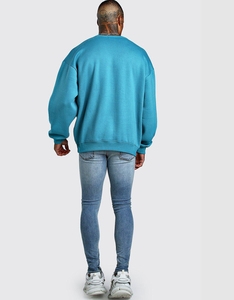 Sweat-shirt à col rond surdimensionné pour homme, 100 % coton, avec motif graphique, épaules tombantes, personnalisable OEM, vente en gros - Product Image 4