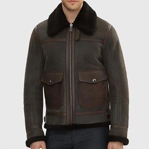 Blouson Bomber Hiver Homme le Plus Populaire, en Peau de Mouton, Imperméable, Coupe-Vent, Entièrement Personnalisable, Marron B-6, Style Urbain Tendance - Product Image 3