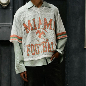 Camiseta Deportiva Vintage Personalizada para Hombre, Estilo Cuadrado y Corto, Cuello en V, Malla, Estilo Urbano, Retro, para Fútbol, Baloncesto - Product Image 2