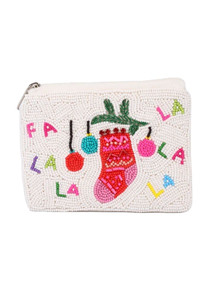 Pochette à perles de Noël, porte-monnaie en perles de Noël, arbre fuchsia, porte-monnaie de Noël joyeux, cadeaux de Noël par MD HANDICRAFTS - Product Image 4