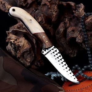 Couteau de chasse en acier fait main avec logo personnalisé pour les aventures en plein air professionnel avec étui en cuir couteau pleine soie - Product Image 3