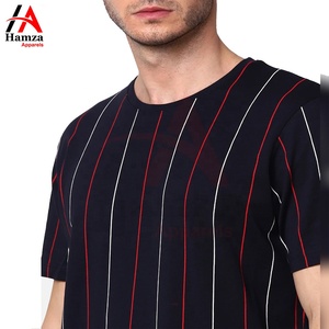 Camiseta de ropa informal para hombre, diseño de forro de Color negro, cuello redondo, tela de 200 Gsm, Material de algodón y poliéster, camisetas para hombre - Product Image 6