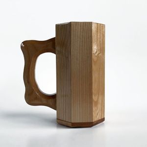 MODERN WOOD <b>MUG</b> WITH WOODEN HANDLE Cup Wood Drinking Cup for Coffee Tea MiLK - Product Image 4