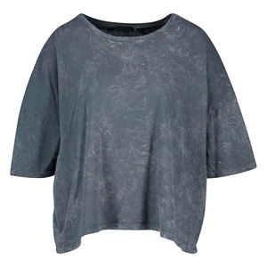 Camiseta Holgada de Manga Corta Estilo Vintage para Mujer, Lavado Ácido, 100% Algodón, Transpirable - Product Image 3