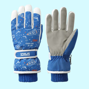 Guantes de invierno para niños con dibujos animados, resistentes al viento, antideslizantes, con cierre de botón de poliéster, calentadores de manos para snowboard - Product Image 6