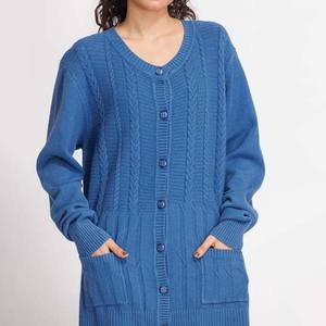 Wholesale Women's Oversized Collar Cable Long <b>Cardigan</b> Lady Knitted Winter Thick Sweaters <b>Cardigan</b> Sweater <b>Coats</b> - Product Image 1