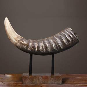 Estatua Artística de Cuerno de Toro Natural Real, Decoración Ecológica Hecha a Mano de Estilo Americano para el Hogar y la Oficina - Product Image 4