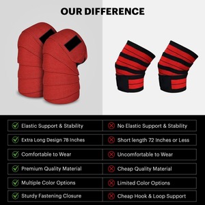 Gym Adjustable Sports <b>Knee</b> Brace <b>Elastic</b> <b>Support</b> <b>Knee</b> Strap Wraps for Weightlifting <b>Knee</b> Wrap - Product Image 4