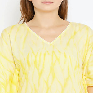 Comfort Fit 100% algodón Maxi longitud Shibori tejido a mano Tie-Dye amarillo Kaftan - Product Image 6