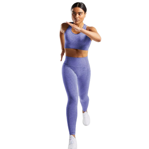 Customize Yoga Fitness Leggings and Bra Set Training Seamless Active Wear Women One Shoulder Crop Sports Bra 2025 - Product Image 2