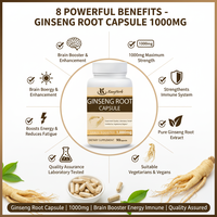 Capsules de ginseng Panax Kangherb, best-seller, riches en ginsénosides pour l'énergie et les performances, 60 capsules végétaliennes de ginseng