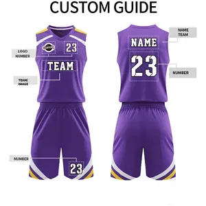 Camiseta de Baloncesto Personalizada para Clubes, Equipos, Niños y Jóvenes, Impresión en Blanco, Secado Rápido, Uniforme de Baloncesto para Niños, Bordado, Ropa de Baloncesto 24268 - Product Image 3