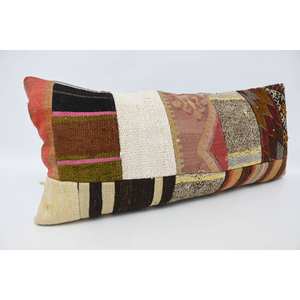 Red Striped Wool Patchwork Pillow 16x36 Inch Luxury Ethnic Cushion Woven Square <b>Vintage</b> Pattern for Living Room <b>Bedding</b> - Product Image 3