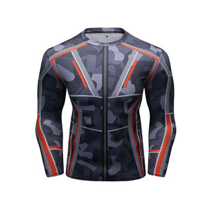 เสื้อรัดกล้ามเนื้อป้องกันการบาดเจ็บสำหรับผู้ชาย เสื้อรัดกล้ามเนื้อสำหรับเล่นกีฬา รุ่นใหม่ รับผลิตแบบ OEM คอกลม แขนยาว - Product Image 1