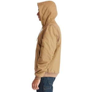 Customized <b>Men's</b> Lined Canvas Hooded <b>Jacket</b> Breathable Outdoor Winter <b>Trucker</b> <b>Jackets</b> Sherpa Lined Bomber Canvas <b>Jacket</b> for <b>Men</b> - Product Image 4