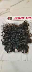 Extensiones de cabello ondulado de templo indio crudo sin procesar 100% al por mayor estilo ondulado profundo suelto cutícula de donante único alineada natural - Product Image 2