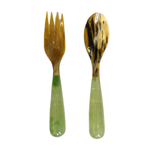 Cuillère en corne de buffle Ustensiles de cuisine Couverts personnalisés Cuillère en corne de buffle Poignée en résine Meilleure qualité Prix bon marché - Product Image 2