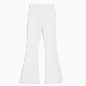 Vente en gros de jeans évasés personnalisés pour femmes, nouveau design de jeans en denim blanc respirant, à la mode, OEM 2025 - Product Image 4