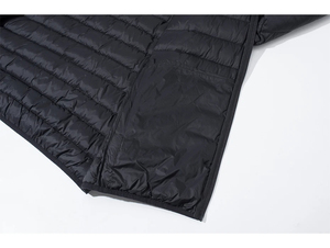 Veste matelassée à capuche pour homme |   Manteau d'hiver matelassé résistant à l'eau et écologique |   Veste coupe-vent épaisse pour le ski et la randonnée en plein air, duvet de canard blanc - Product Image 3