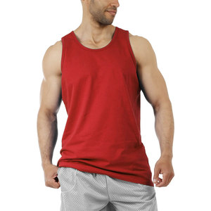 Uniforme de equipo de color sólido Camiseta sin mangas de algodón Azul Hombres Gimnasio Camisetas sin mangas en blanco personalizadas - Product Image 5
