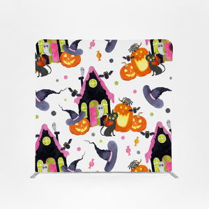 Telón de fondo de tensión fotomatón de fiesta de Halloween impreso personalizado con marco de aluminio soporte recto funda de almohada pantalla de tela - Product Image 5