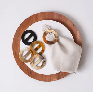 Anillo para Servilletas de Cuerno de Búfalo Ecológico, Redondo, Personalizable, para Vajilla, Natural - Product Image 3