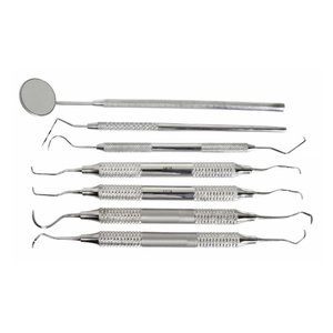 Kit de Profilaxis Quirúrgico Astrin de Acero Inoxidable Grande, 7 Piezas, Raspadores Periodontales Manuales, Juego de Instrumentos Dentales Veterinarios, CE MOL - Product Image 1