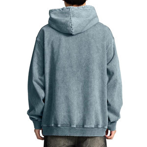 เสื้อฮู้ดผู้ชายไซส์ใหญ่พิเศษซักด้วยกรดเสื้อผ้าแนวสตรีทไซส์ใหญ่พิเศษเสื้อมีฮู้ดผ้าคอตตอนผสม - Product Image 4