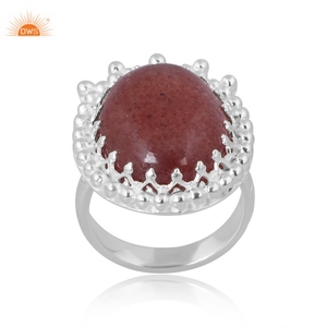 Beat Design 925 argent Sterling naturel fraise Quartz pierres précieuses bague bijoux personnalisés pour les femmes cadeau pour elle - Product Image 1