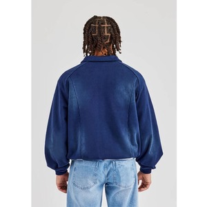 Sweat à capuche à fermeture éclair complète en molleton de coton épais sur mesure pour hommes lavage à la décoloration avec logo brodé sur mesure vêtements d'hiver - Product Image 3