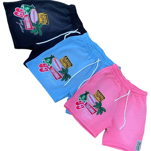 Custom Logo <b>Vintage</b> Distressed Sun Faded French Terry Blank Mesh Fleece Acid Wash Pink Color Quick Dry <b>Shorts</b> for <b>Men</b> - Product Image 4