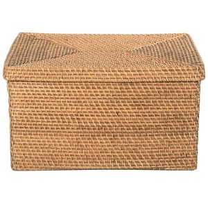Cesta rectangular de ratán beige, cesta de almacenamiento hecha a mano, venta al por mayor, ecológica, hecha en Vietnam - Product Image 4