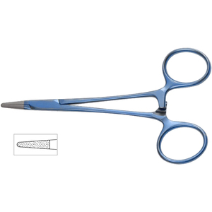 Portaagujas de titanio Halsey de 5″ (12.5cm) con mordaza de diamante para aguja de sutura 5-0, instrumentos de cirugía plástica de Vaslcare - Product Image 1
