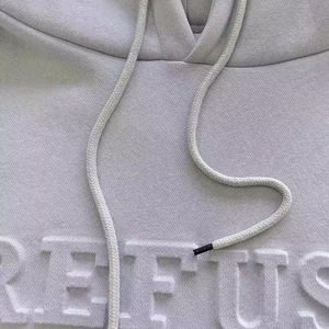 Pull à capuche en molleton éponge blanc avec logo en relief 3D pour hommes, avec poche kangourou, ourlet côtelé, les plus demandés pour les soldes d'hiver - Product Image 2