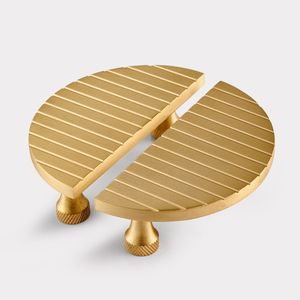 Manija de media luna de latón macizo dorada para el hogar, cocina, muebles de oficina, herrajes, puerta, cajón, armario, manija de armario, venta al por mayor 2023 - Product Image 1