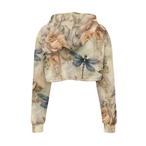 Nouvelle Arrivée En Gros Lettre Imprimer Lâche De Haute Qualité Femmes Crop Top Polaire Matériel Femmes Crop Top À Capuche Dans Pas Cher Prix - Product Image 2