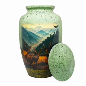 Urnas de cremación con grabado de ciervos, urnas conmemorativas de aluminio elegantes, recuerdo y colección de recuerdos infinitos grabables a prueba de fugas grandes - Product Image 3