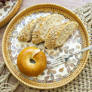 Trendy Round Rattan Designer <b>Tray</b> Handmade Serving Accessory For Kitchen Dining Living Room and Home Decoration - Product Image 3