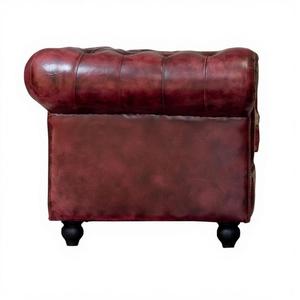 โซฟาหนัง 3 ที่นั่ง คุณภาพสูง สีแดงอ็อกซ์ฟอร์ด สไตล์โมเดิร์นเรียบง่าย สำหรับบ้าน โรงแรม ร้านอาหาร หรือห้องนั่งเล่นในอพาร์ตเมนต์ - Product Image 3